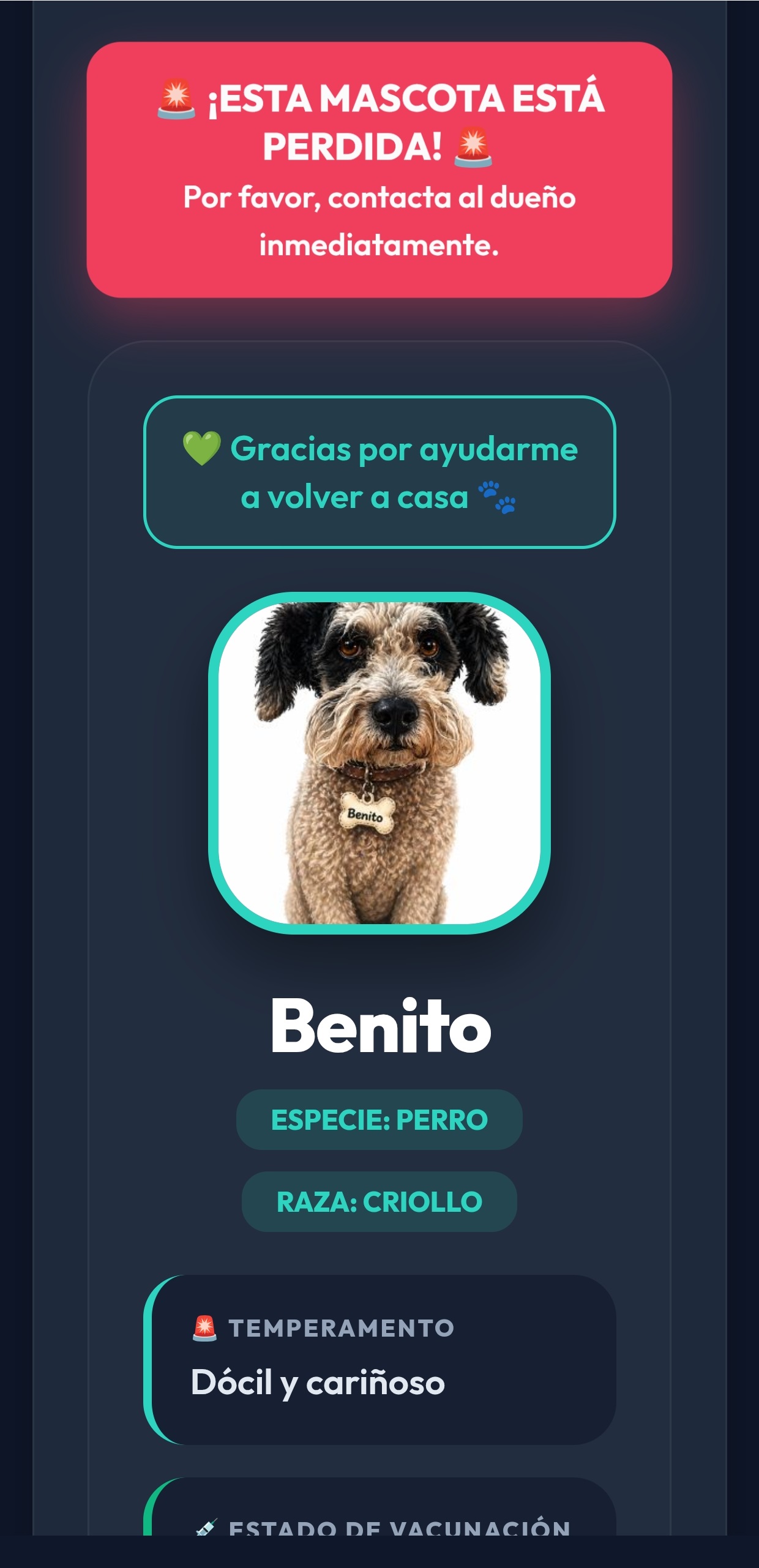 PeTApp pantalla 1